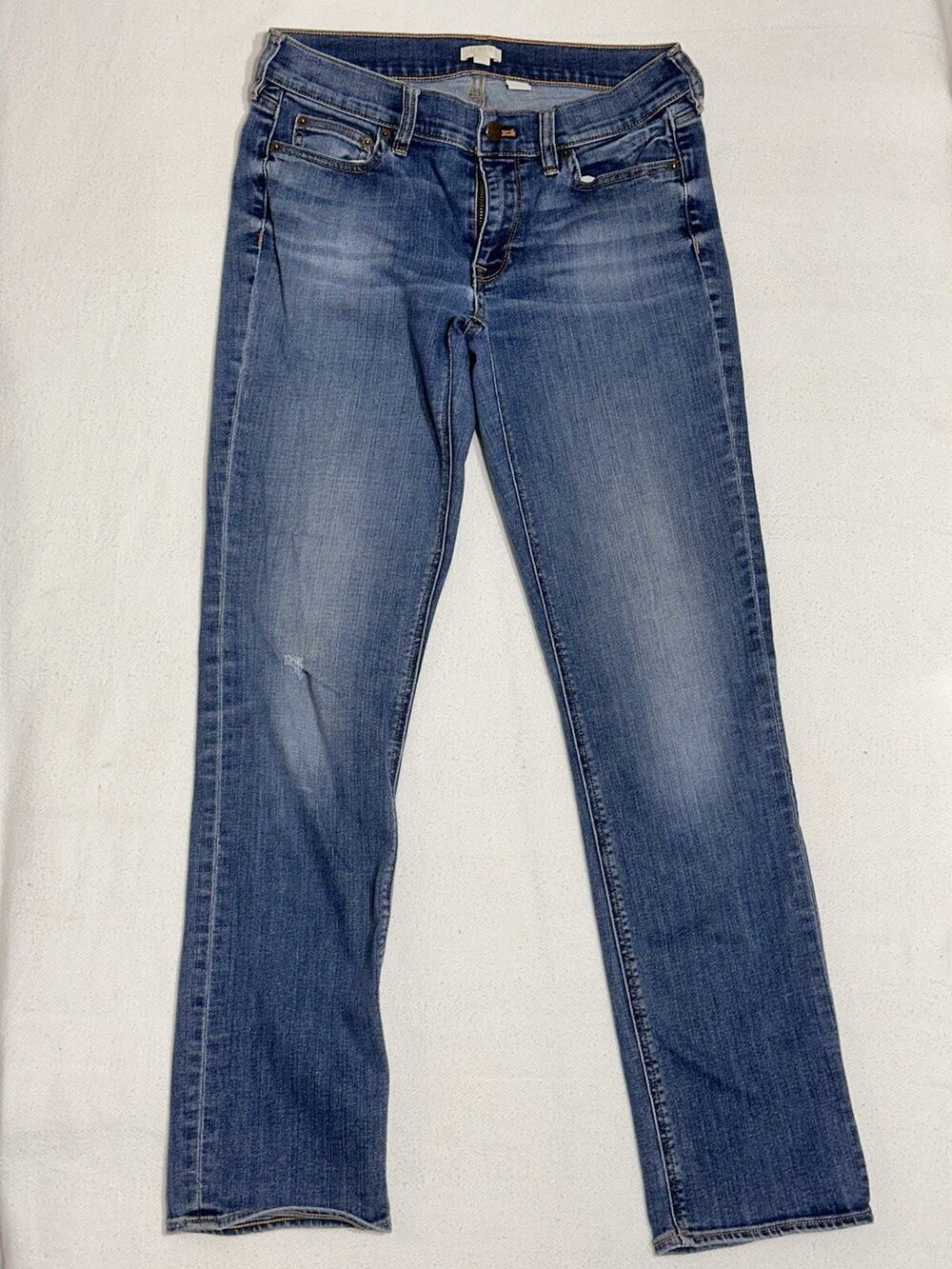 J Crew Jeans Size 27S Straight Leg Jeans Stretch Blue Denim Pants READ